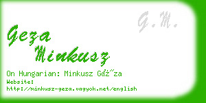 geza minkusz business card